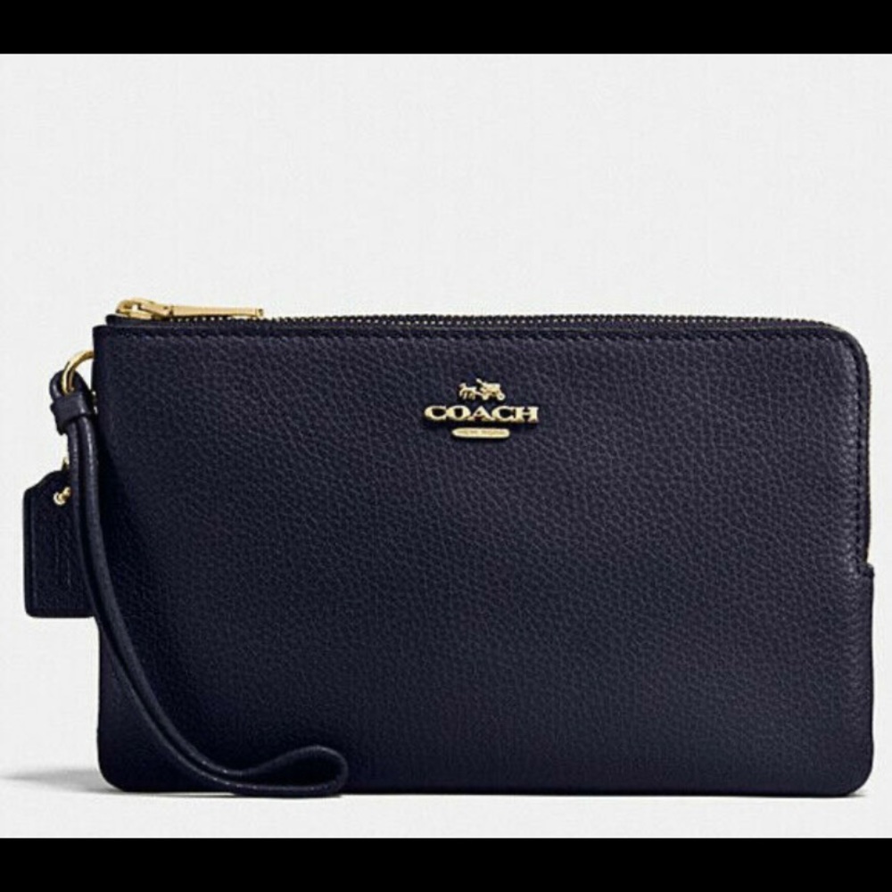 Coach Double Zip Midnight Wallet Wristlet